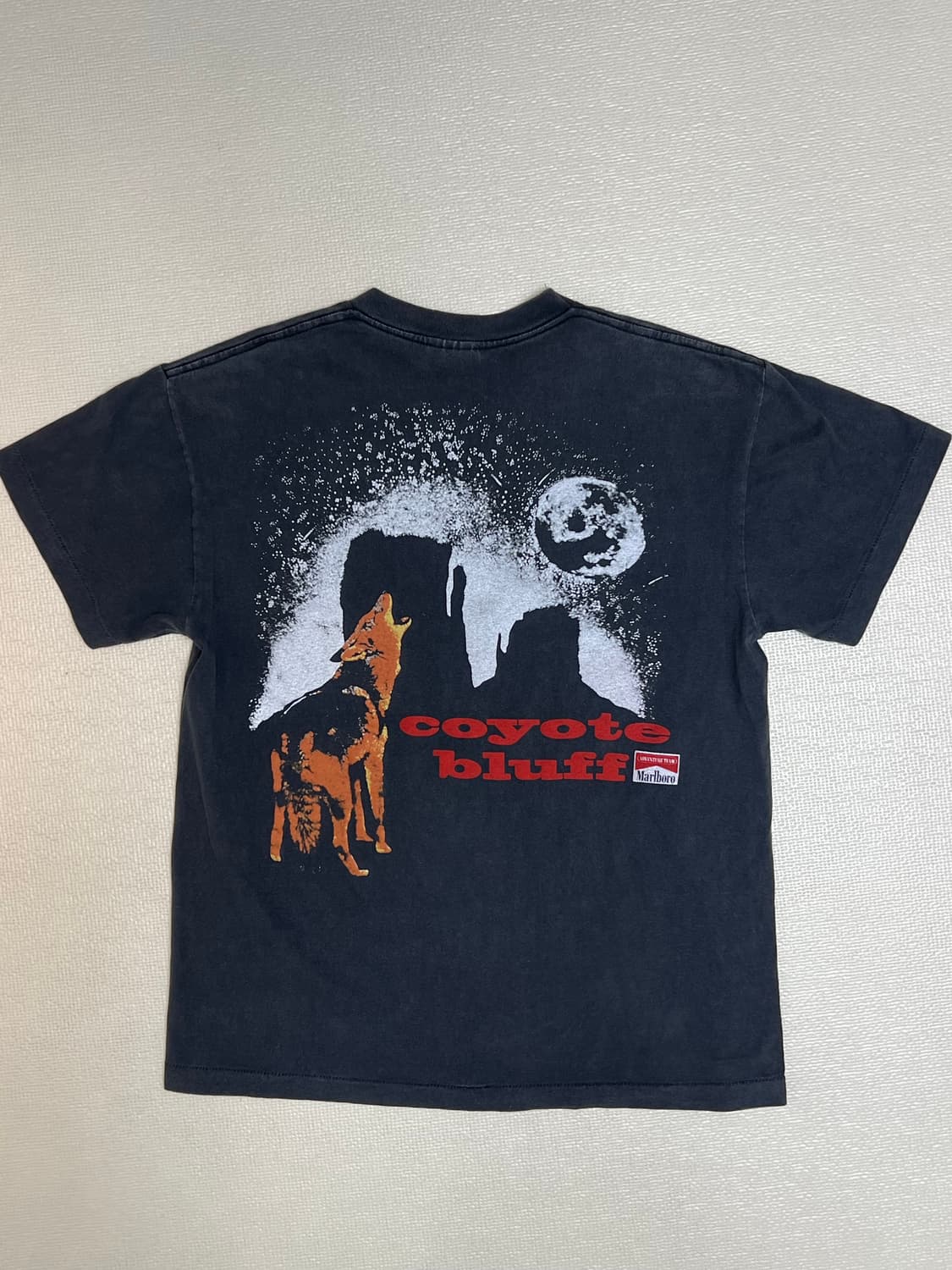 90s 말보로 코요테 프린팅티셔츠 페이팅블랙 L사이즈 상품이미지1