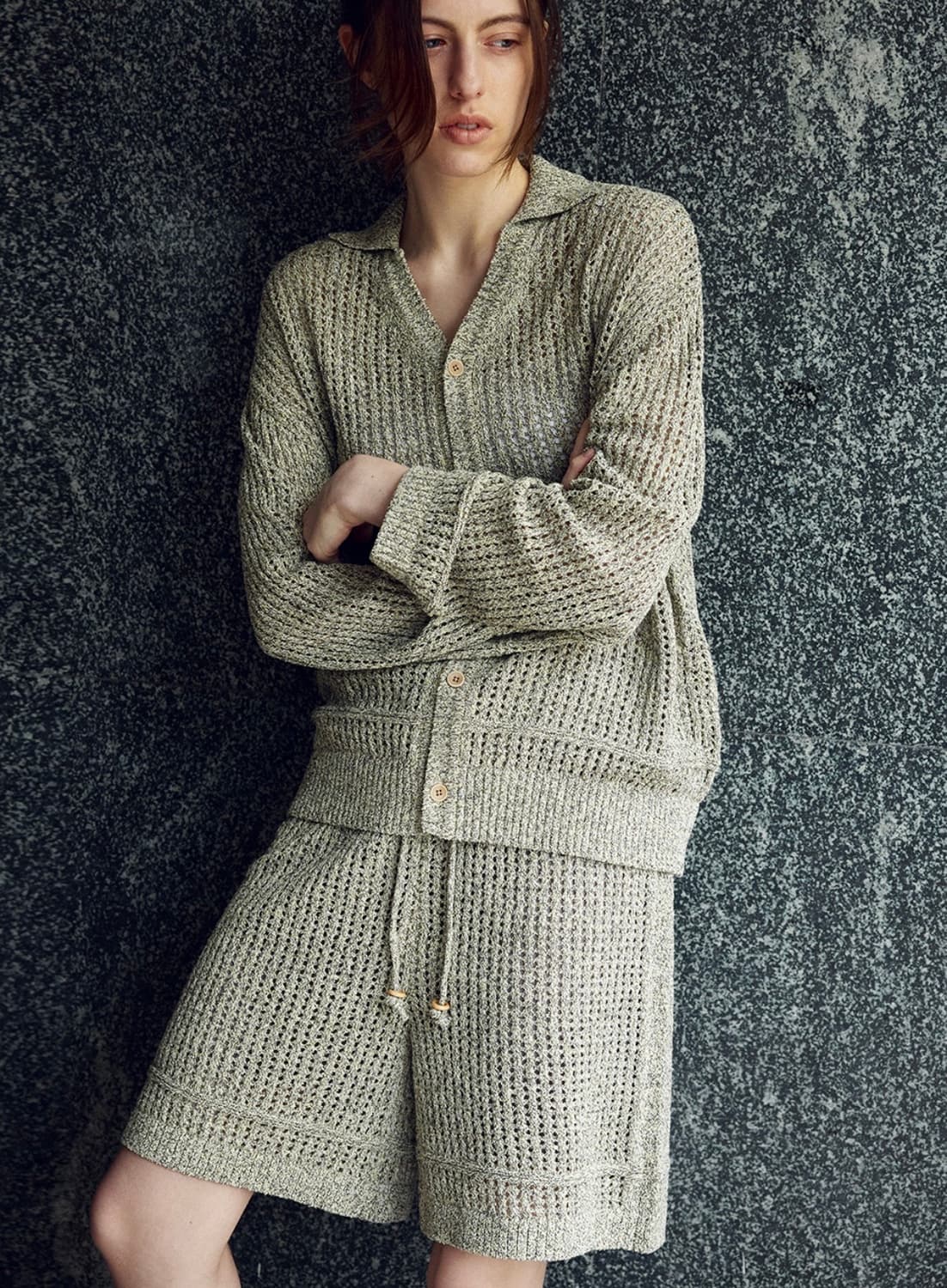 우마뭉 린넨 부클 크로셰 니트가디건 - 가든 M 상품이미지2