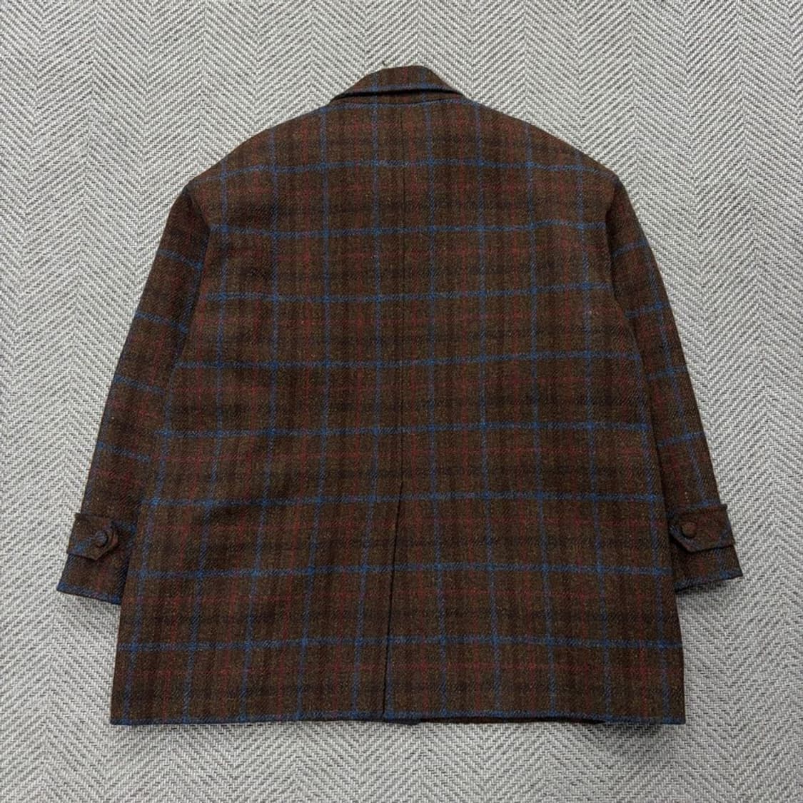 해리스트위드 원단 울 체크 코트 v2142 상품이미지2