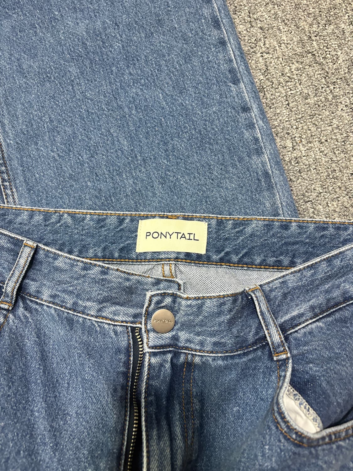 포니테일 ponytail 청바지 미디엄블루 L 상품이미지3