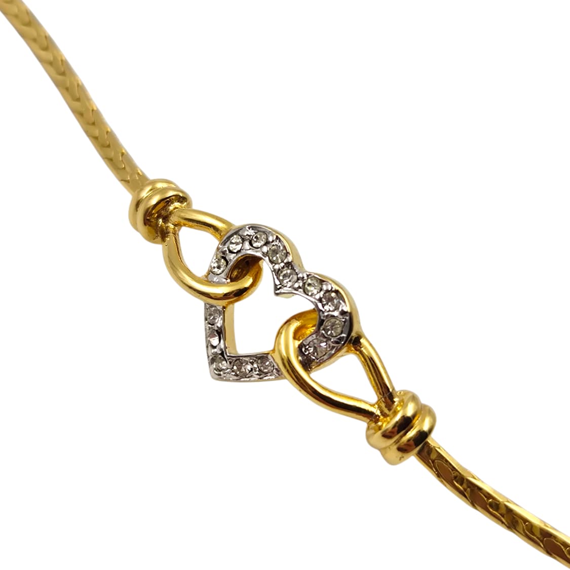 90s 꾸레쥬 하트 파베 스네이크 체인 팔찌 상품이미지5