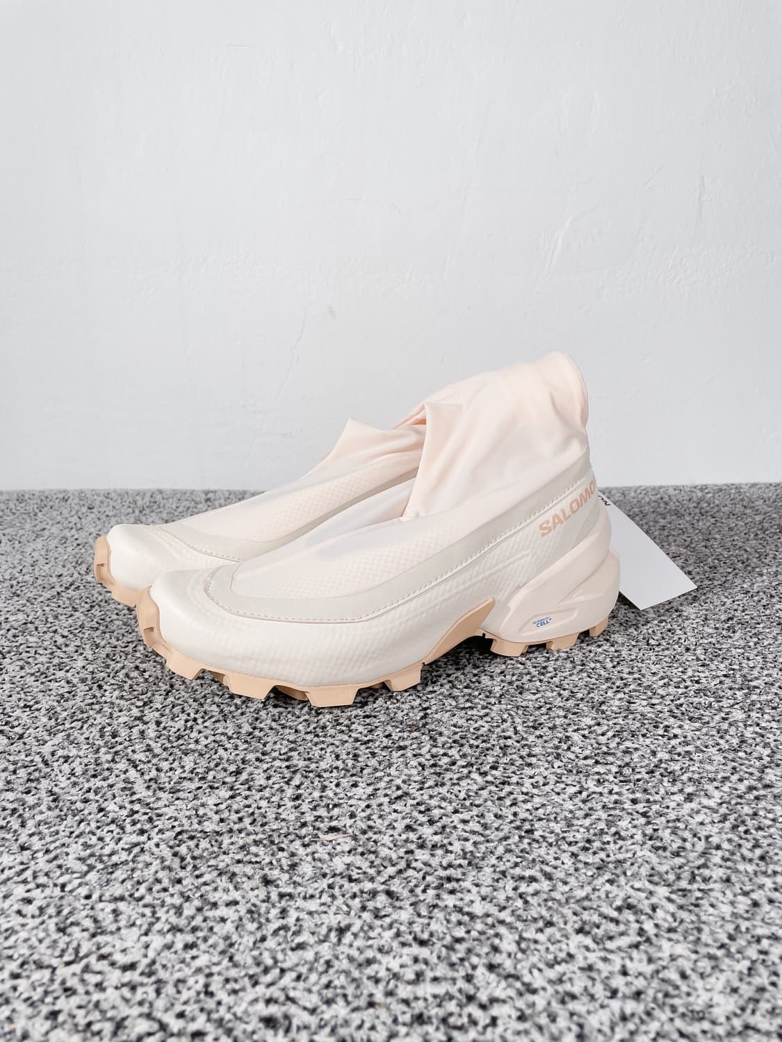 (정품/새상품) MM6 X 살로몬 여성 바닐라 크림 타이 하이 부츠 상품이미지1