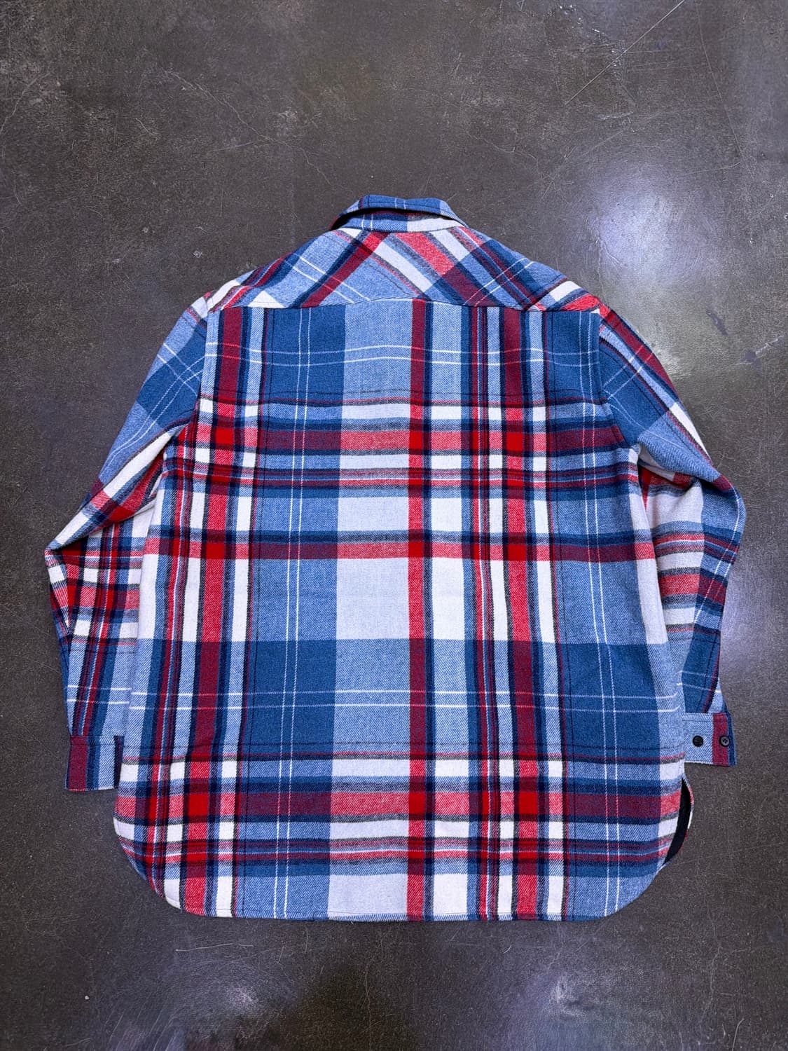 Well 블루 체크 오버핏 헤비울 셔츠자켓 셔켓 48 상품이미지2