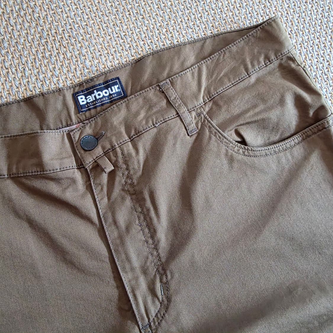 Barbour 바버 스페니시 초경량 폽플린 최상급 코튼 치노 카키 팬츠 상품이미지7