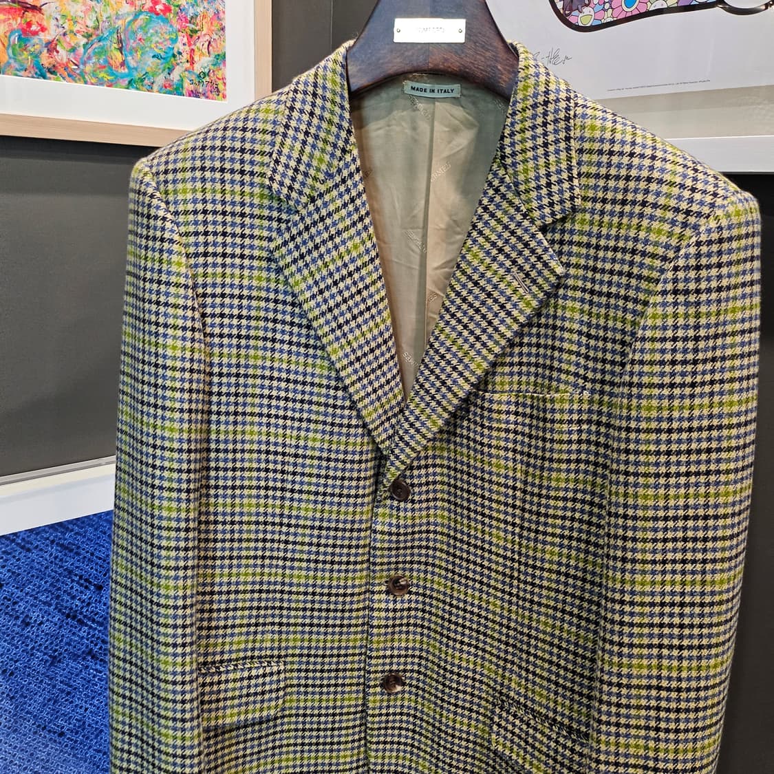 에르메스 캐시미어 100% 체크 정장 블레이저 상의 상품이미지2