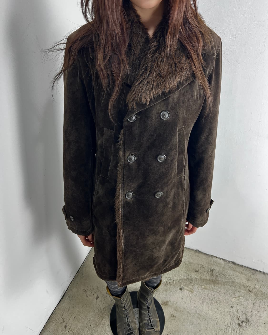 토네이도 마트 (Tornado Mart) 벨루어 퍼 트리밍 코트 상품이미지2