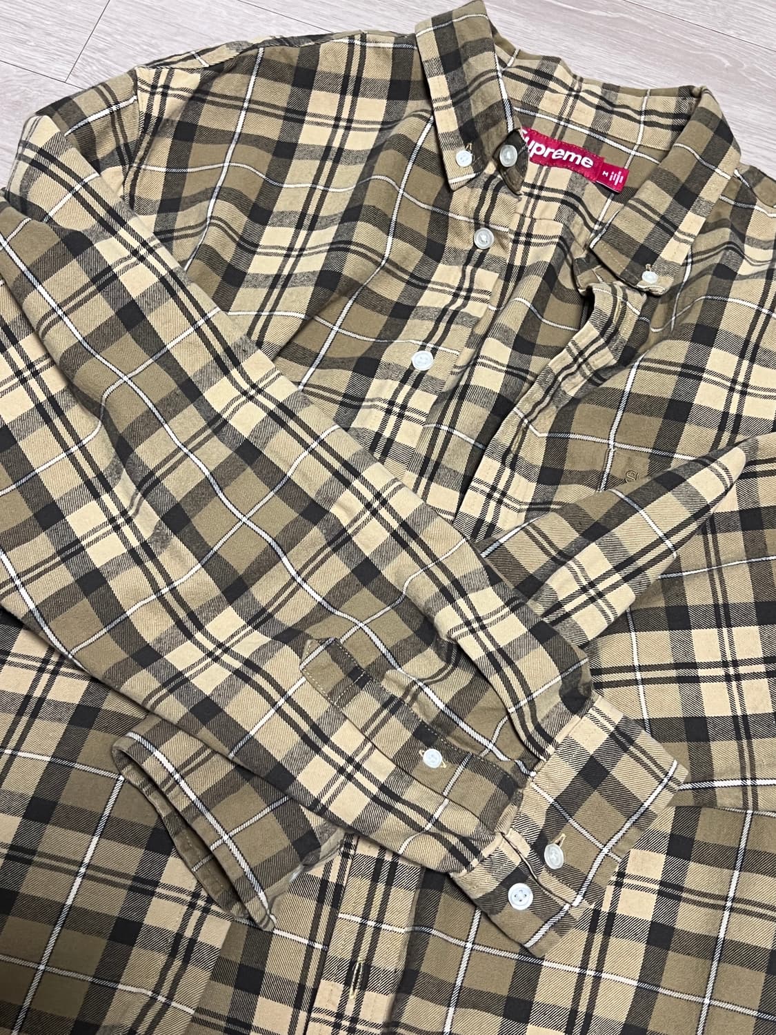 슈프림 플레이드 플란넬 셔츠 탄 - 24FW 상품이미지2