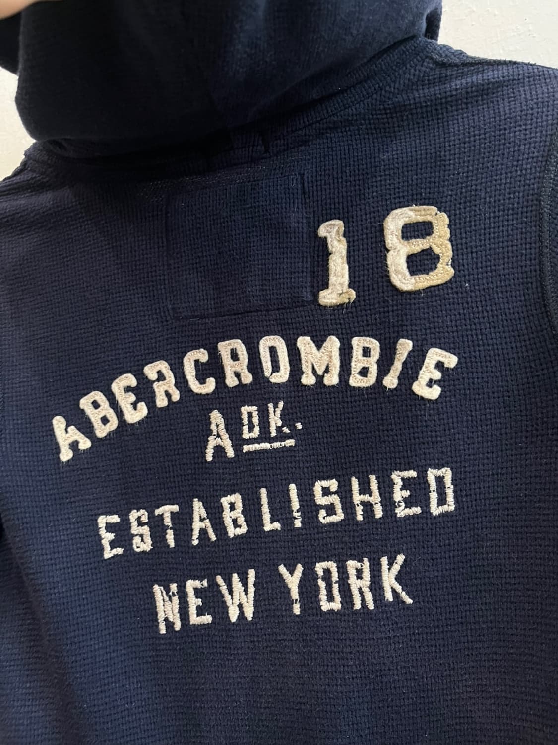 아베크롬비 와플 후드집업 네이비 우먼즈 S 상품이미지4
