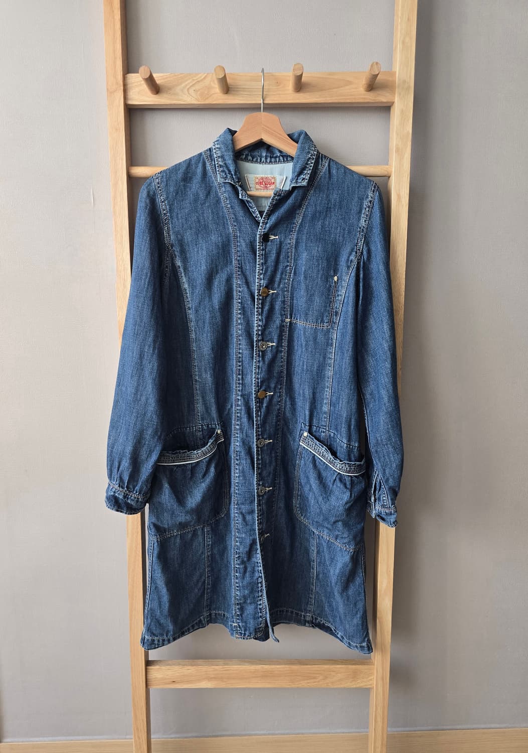 CUBE SUGAR 모리걸  Washed Denim Coat 상품이미지1