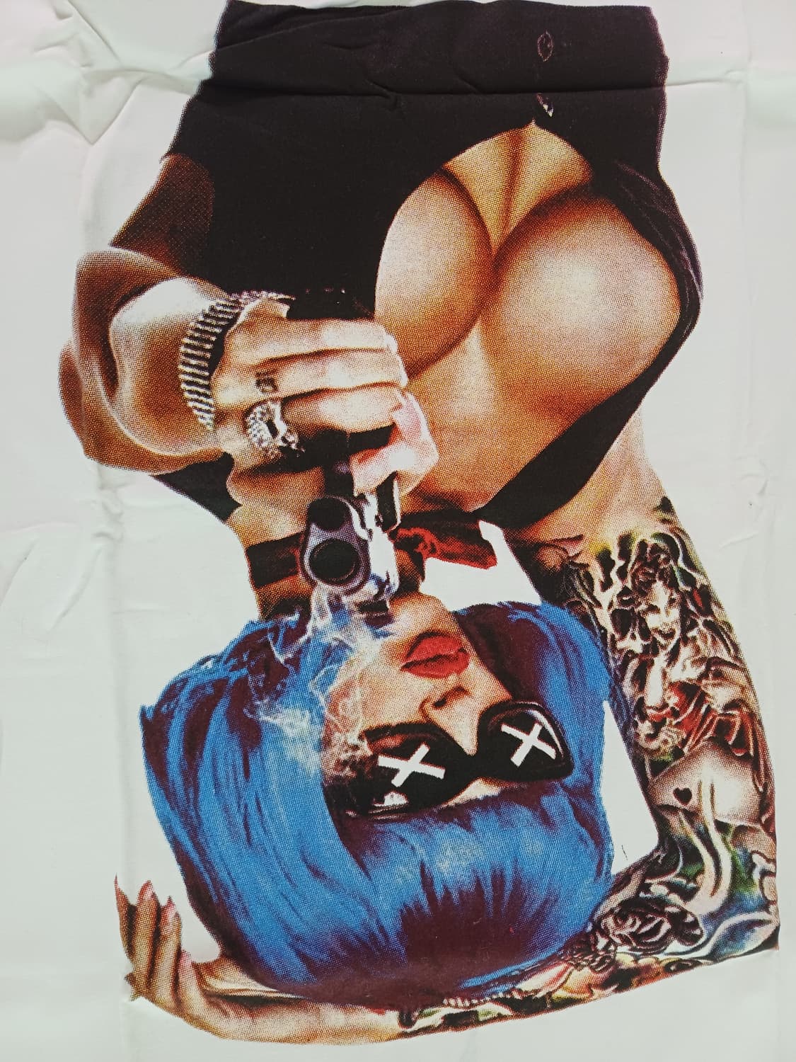 [L] 빈티지 펑크 스트릿 타투 보더 스케이터 반팔티셔츠 상품이미지1