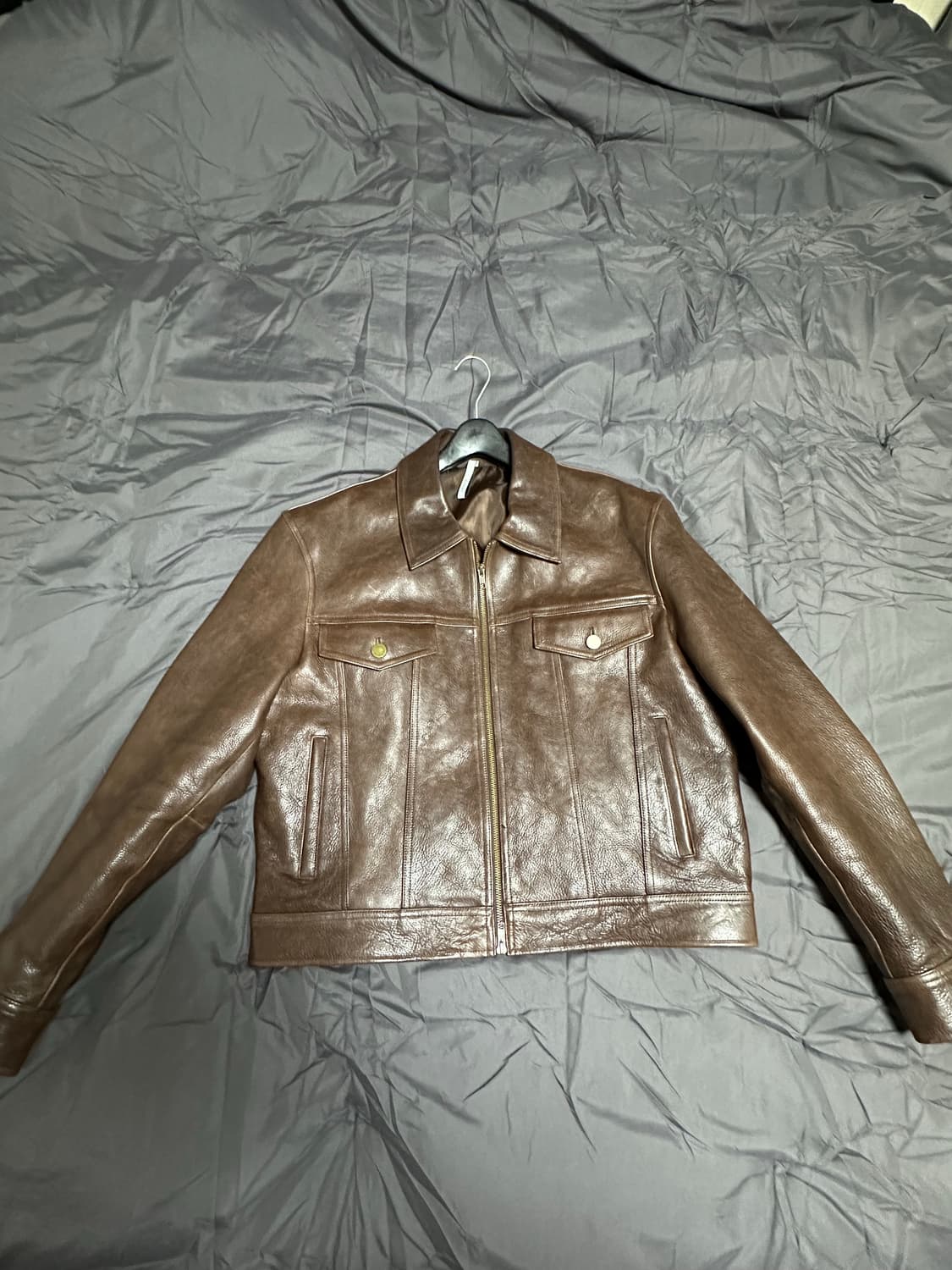 노이어 앤틱 카우 레더 트러커 자켓 52 상품이미지2