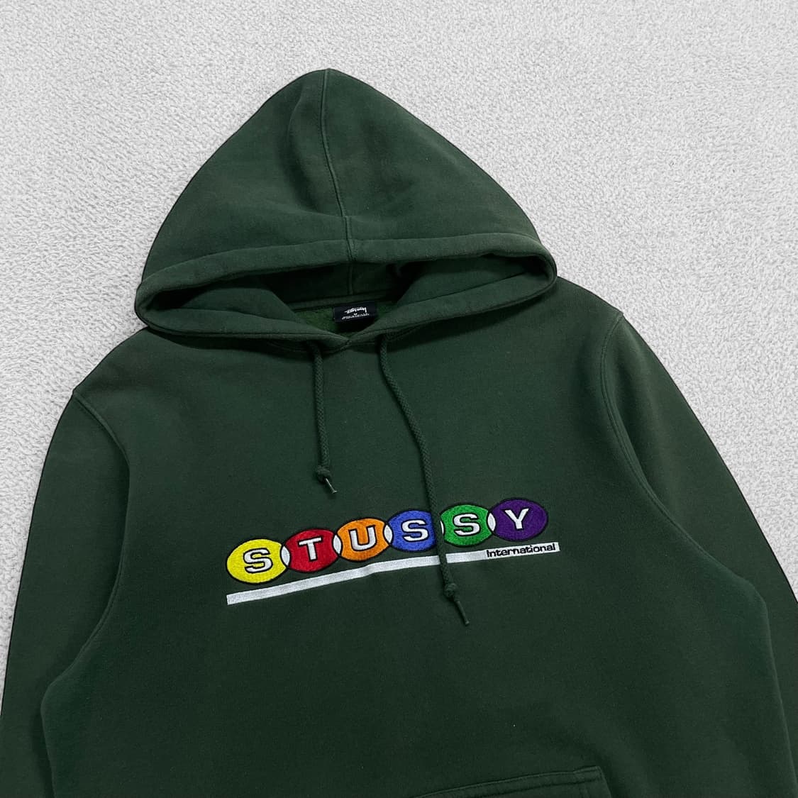 스투시 Stussy 포켓볼 스펠 로고 후드티 그린 상품이미지2