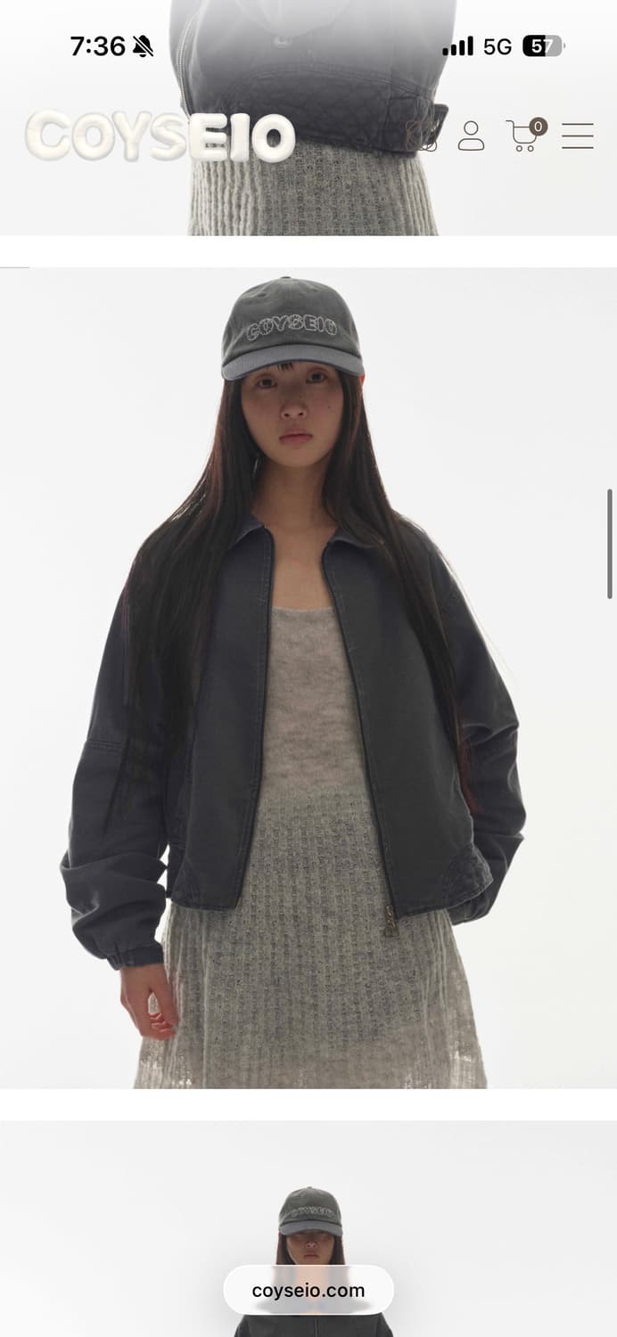 코이세이오 라운드카라자켓 스티치 블루 그레이 1사이즈 상품이미지4