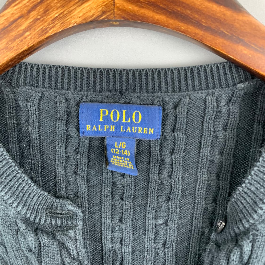 폴로 랄프로렌 신형 블랙 꽈배기 니트 가디건  상품이미지5