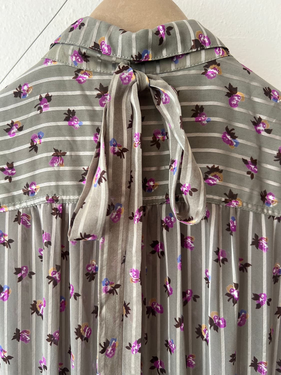 일본수입 CLEBER 여성 카키 플라워원피스 쉬폰원피스 상품이미지5