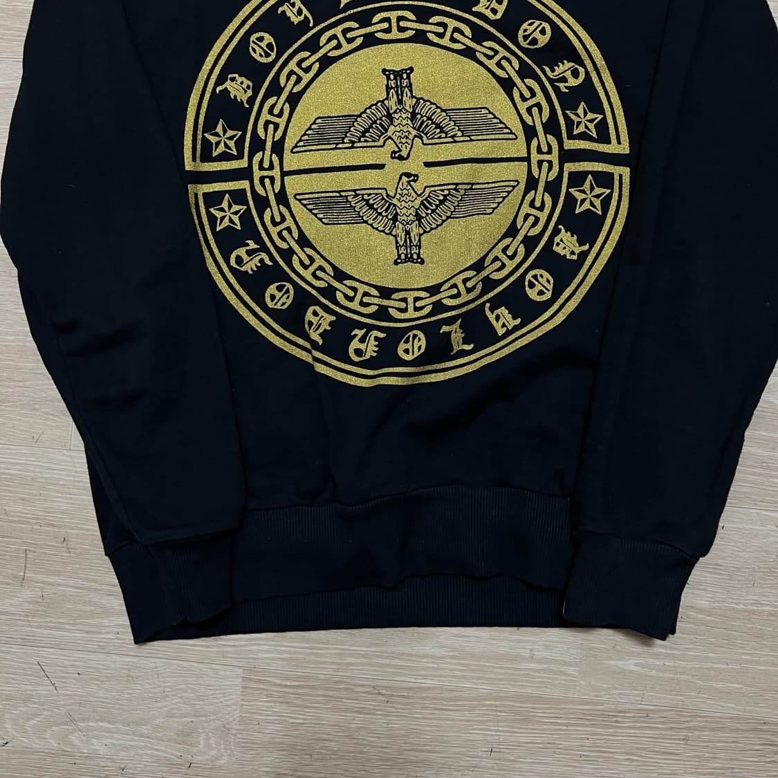 보이런던 골드 서클 빅로고 프린팅 맨투맨 티셔츠 [블랙] S/90 상품이미지3