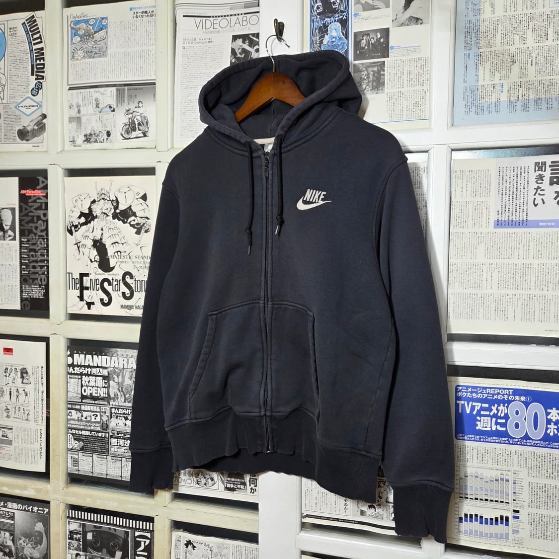 나이키 빅 로고 프린팅 블랙 후드집업 상품이미지5