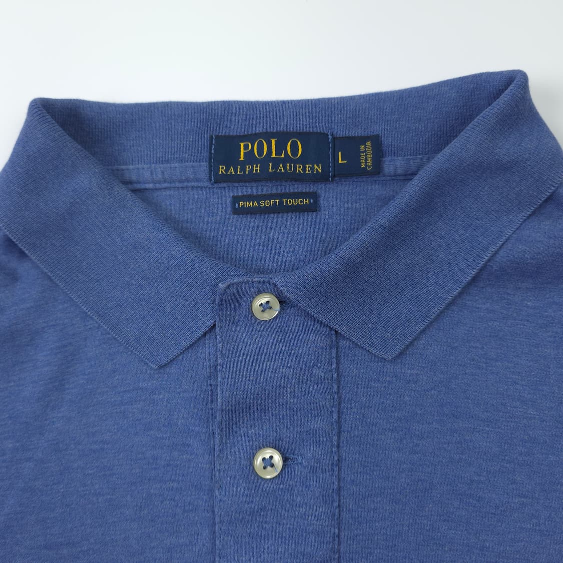 폴로 랄프로렌 피마 소프트터치 반팔 카라티 네이비 (L) 상품이미지4