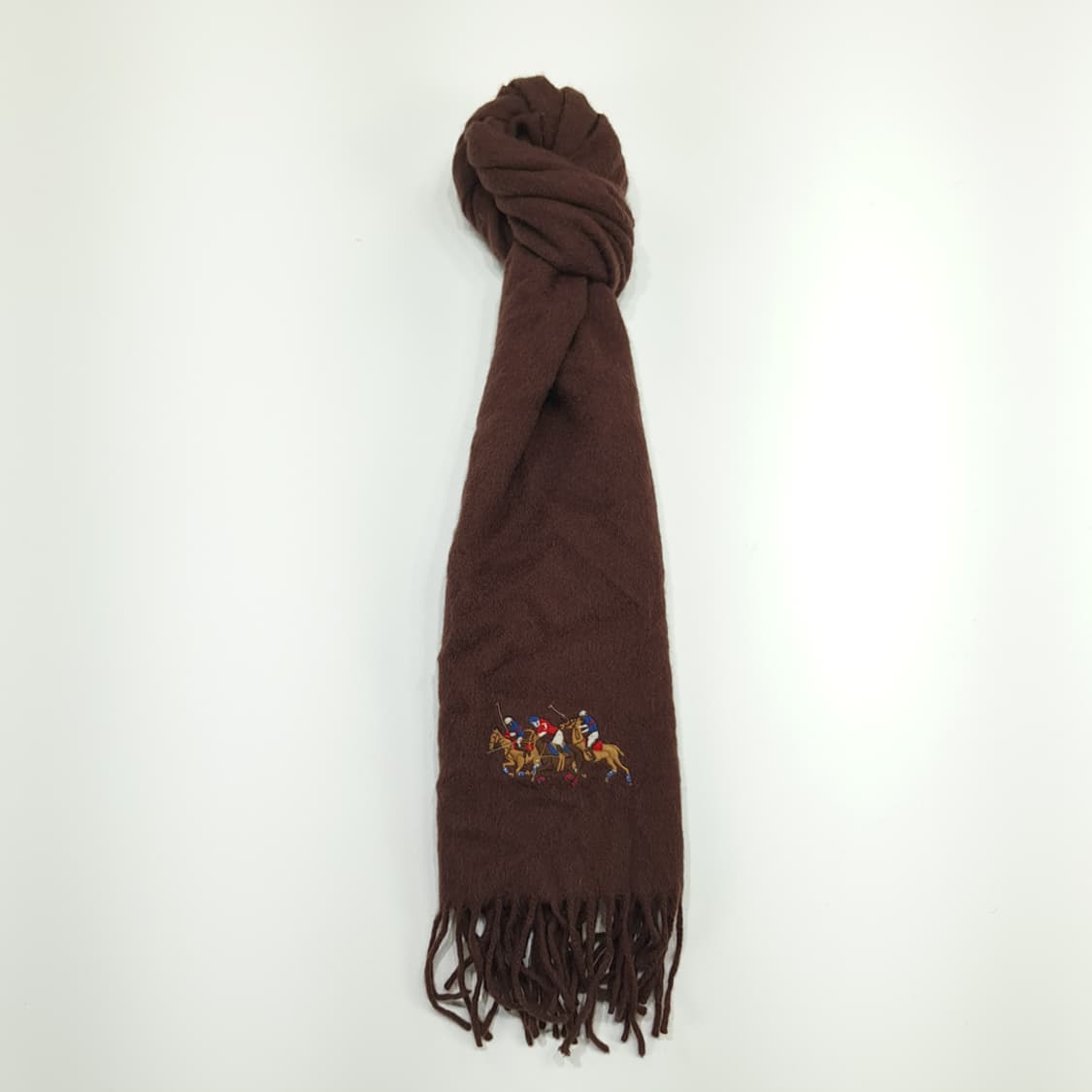 MX147 폴로 랄프로렌 브라운 빅포니 캐시미어 램스울 목도리 머플러 상품이미지3