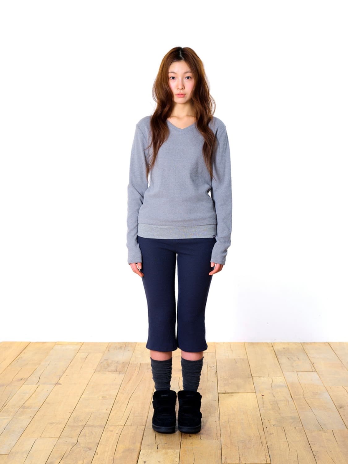 코이세이오 038 미니 와플 브이넥 상품이미지1