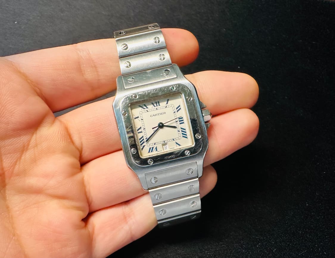 까르띠에 산토스 갈베 블루 다이얼 29mm 쿼츠 시계 판매 상품이미지3