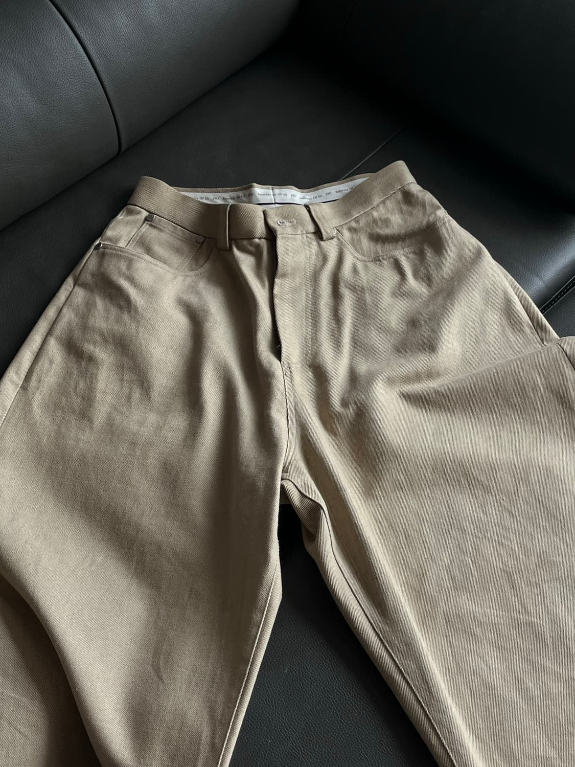 STU 와이드 코튼 팬츠 베이지 S 상품이미지3