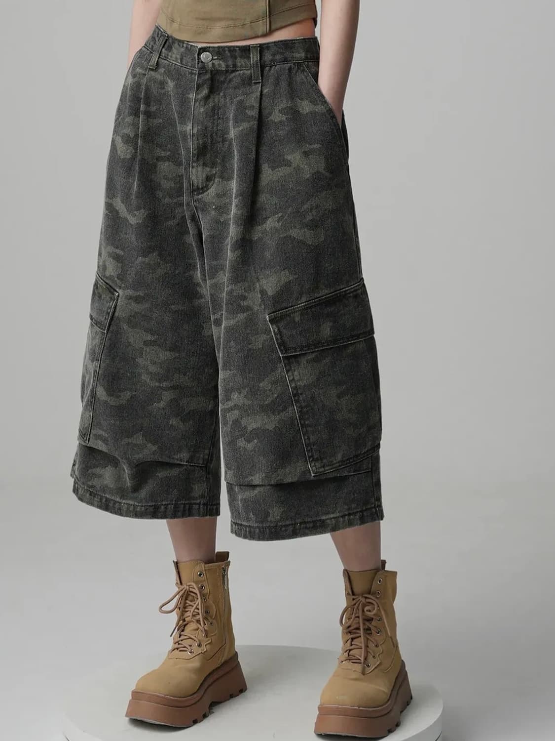 어반드레스 숏데님카모팬츠 상품이미지1