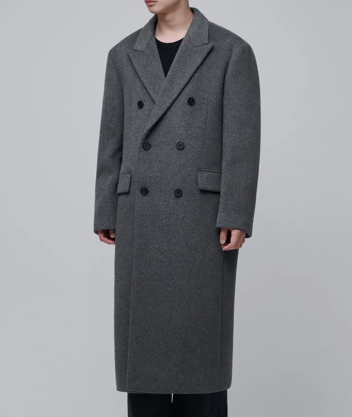 [2XL/새상품] 무신사 스탠다드 캐시미어 블렌드 대디 숄더 더블 코트 상품이미지1