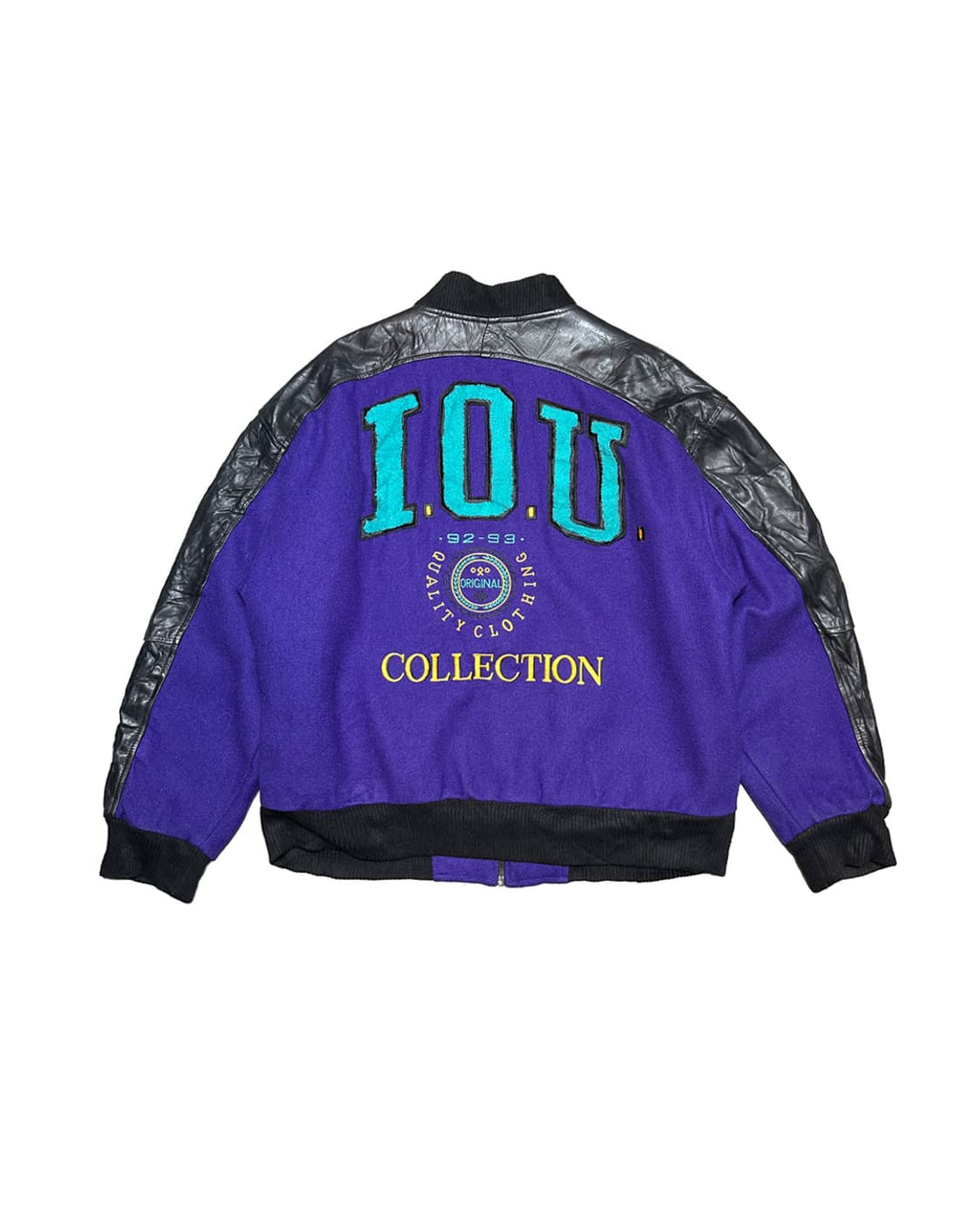 90s I.O.U Collection 리얼 레더 울 바시티 자켓 상품이미지2