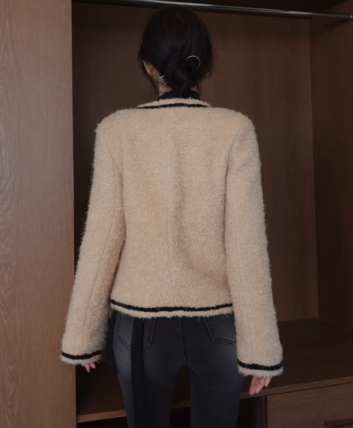 카인다미 울 트위드 누빔 패딩 자켓 상품이미지3