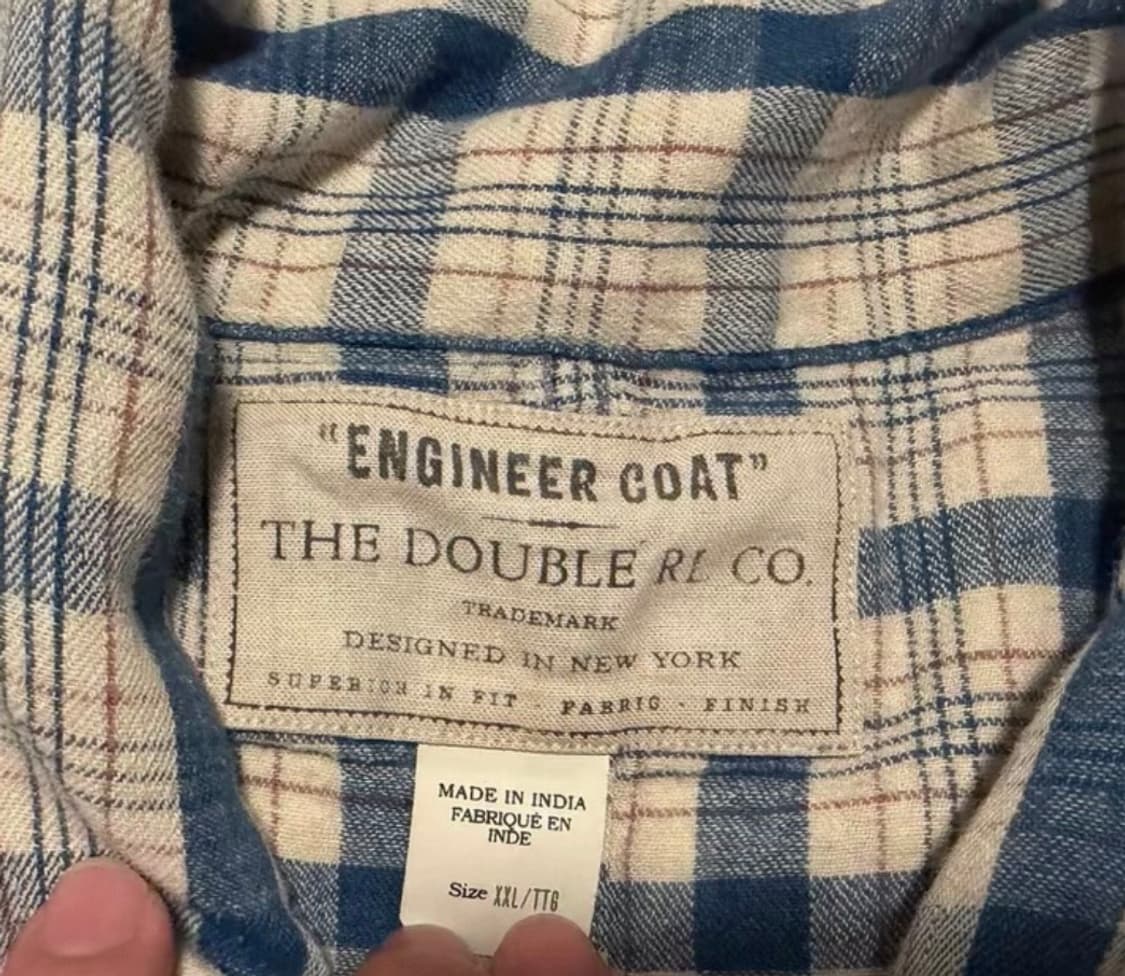 rrl 인디고 플레이드 트윌 엔지니어 자켓 xxl 상품이미지3