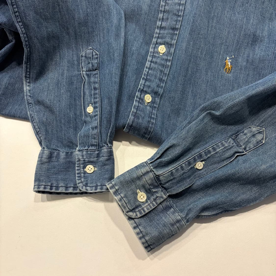 [M] 폴로 랄프로렌 클래식핏 신형 큐알 데님 셔츠 남방 D548 상품이미지9