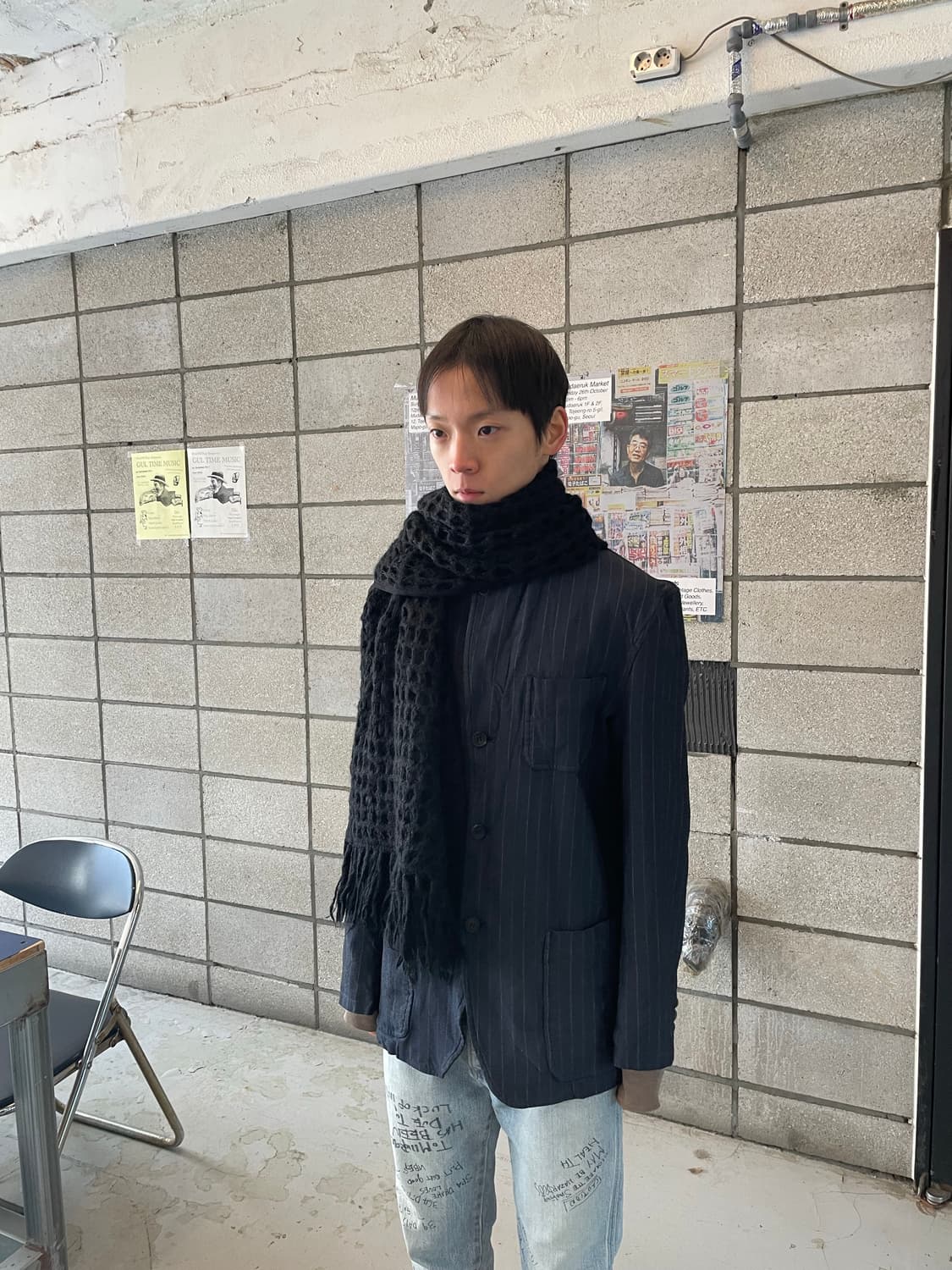 요지야마모토 리미푸 메쉬 레이어드 머플러 상품이미지2