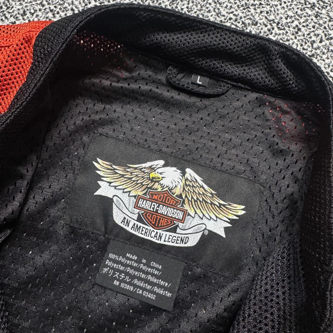 Name : 할리데이비슨 후면 빅로고 블랙 오렌지 매쉬 레이싱 자켓 :) 상품이미지8