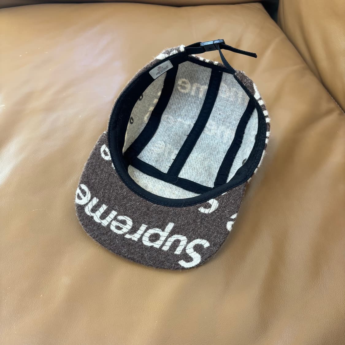 슈프림 캠프캡 모자 박스로고 해리스트위드 브라운 상품이미지6