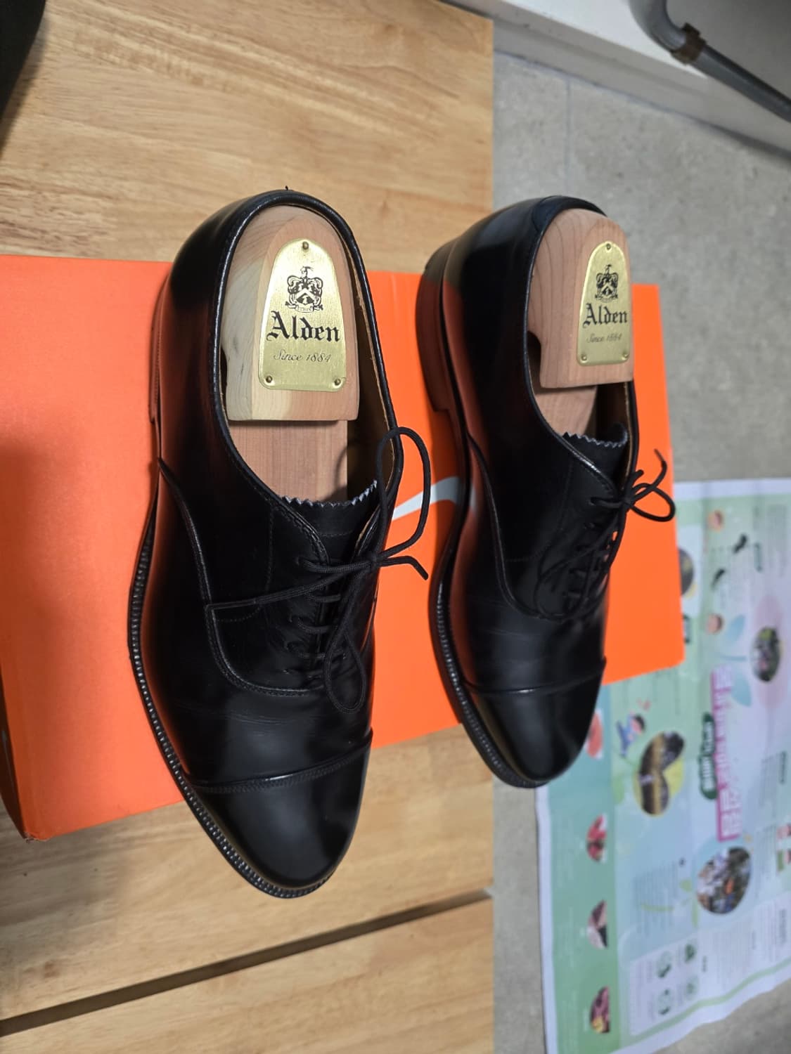알든(Alden) 블랙 캡토 옥스퍼드 구두(정품 슈트리 포함) 상품이미지4