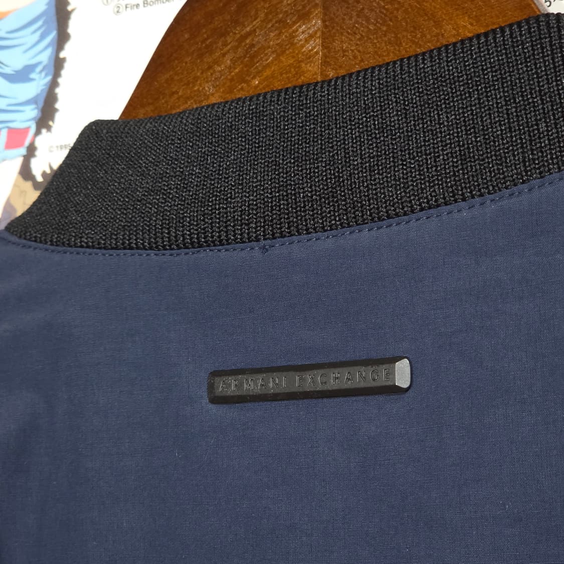 아르마니 익스체인지 네이비 패디드 바이커 무드 자켓 상품이미지6