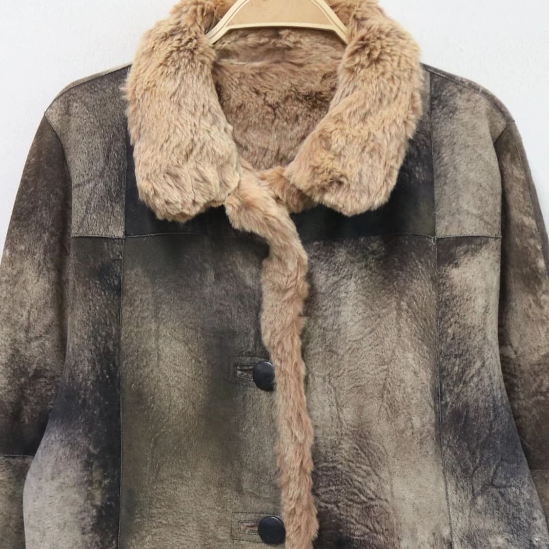 화이트베어 안감 퍼 가죽 패치워크 자켓 61772 상품이미지4