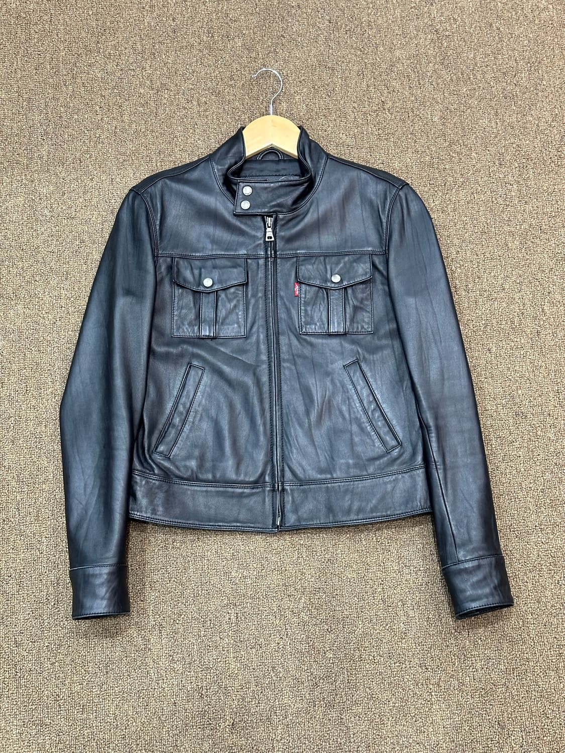 리바이스 블랙 레더자켓 상품이미지1