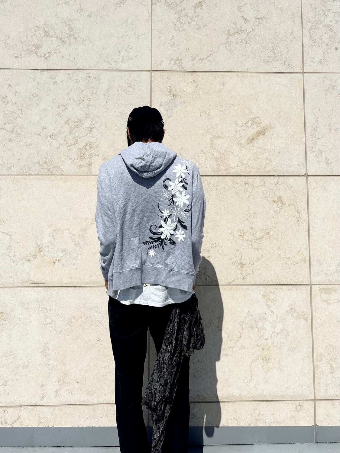 “Vintage” Oriental Print Grey Hooded zip 상품이미지2