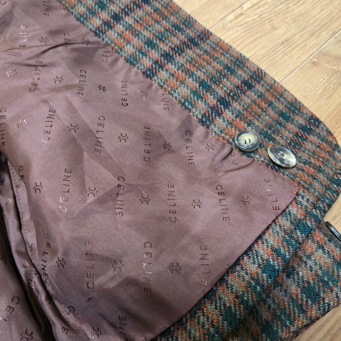 Celine 셀린느 울 체크 자켓  55~66 상품이미지5