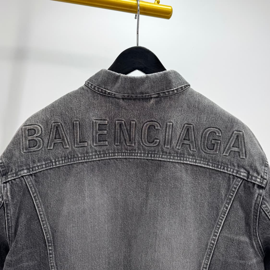 [34사이즈] 발렌시아가 백로고 데님 청 자켓 그레이 (519953) 상품이미지6