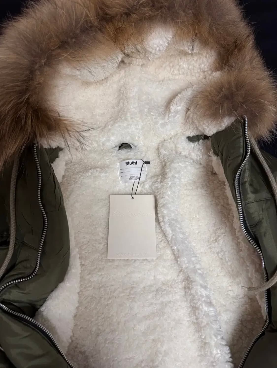 [새제품/50] 블루썬플라워 라쿤 트리밍 봄버 패딩 점퍼 상품이미지7