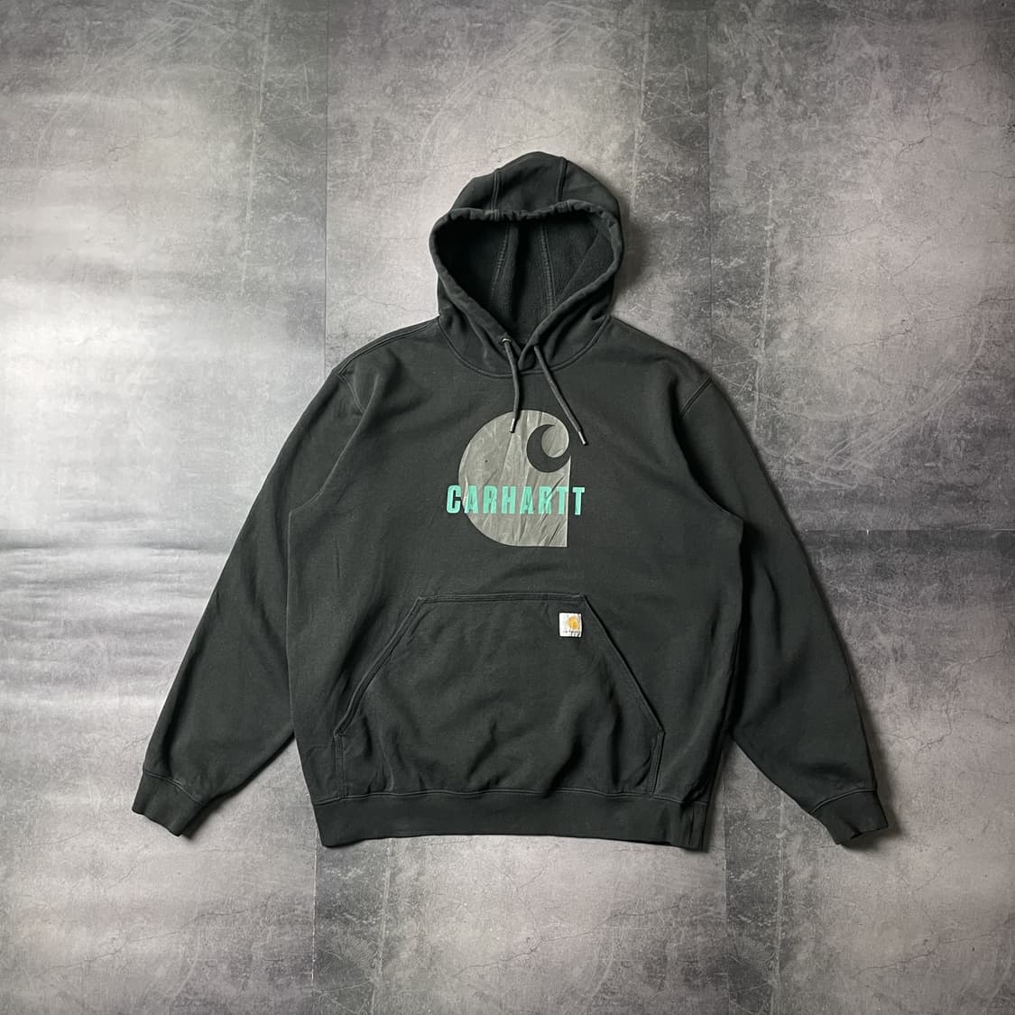 CARHARTT 칼하트 빈티지 블랙 코튼 기모 후드티 A00432 상품이미지1