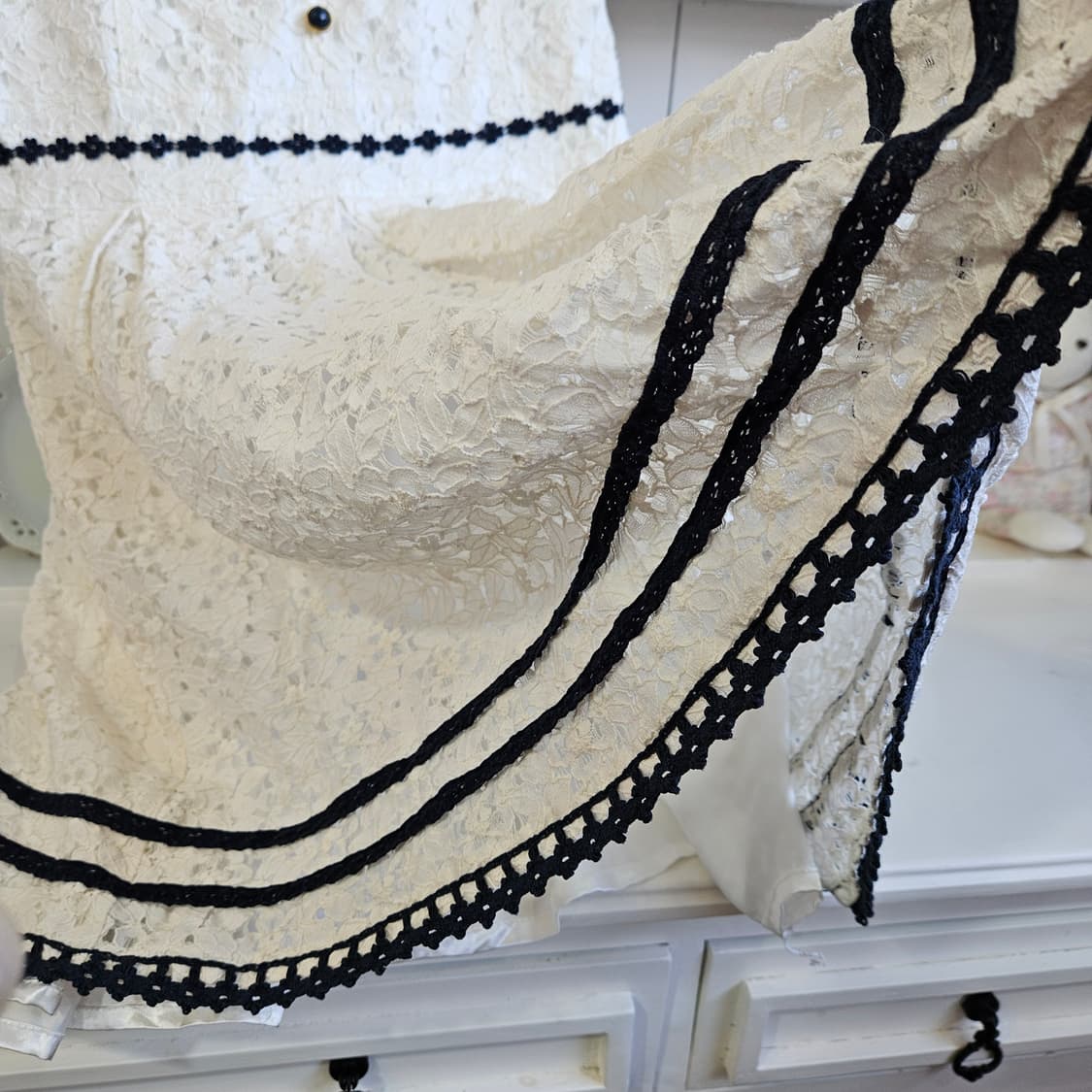 리즈리사(LIZ LISA) 네이비 배색 레이스 원피스 상품이미지5