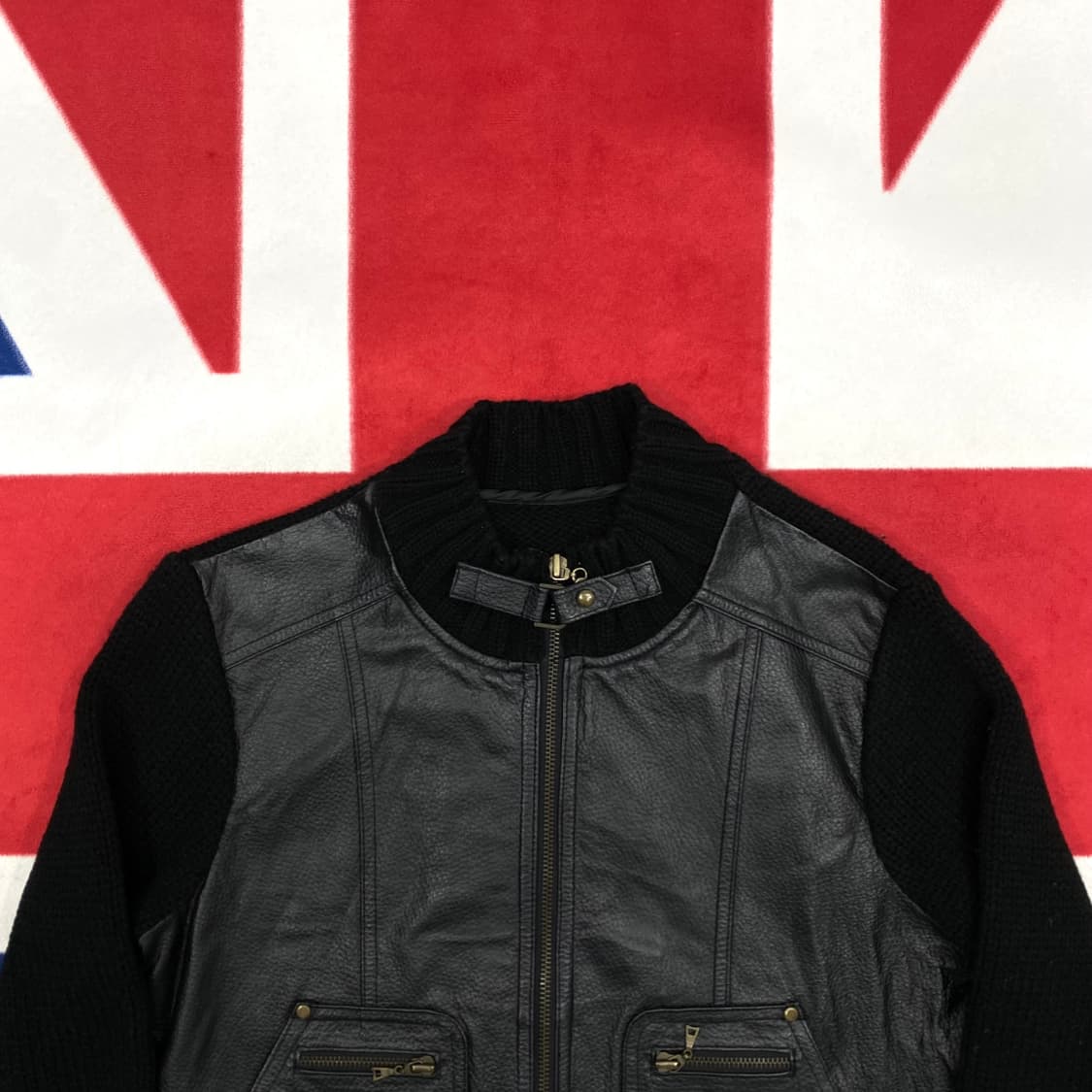 빈티지 양가죽 니트집업 여성66 상품이미지3