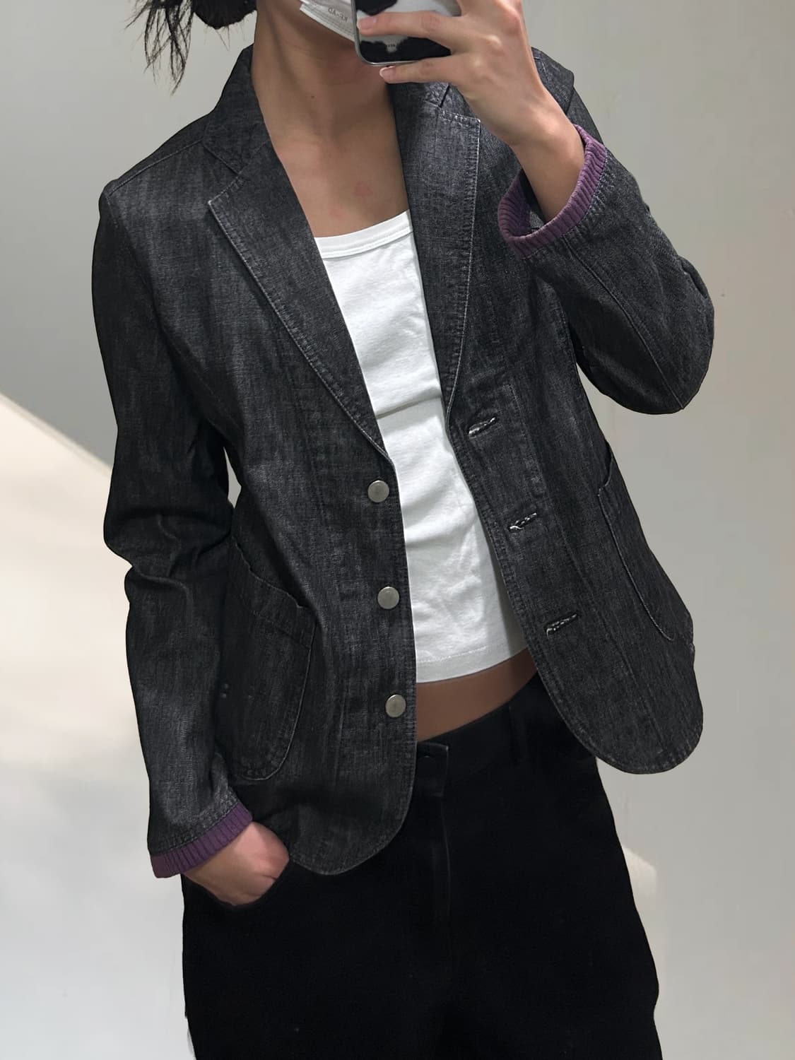 빈티지 데님 블레이저 자켓 상품이미지4
