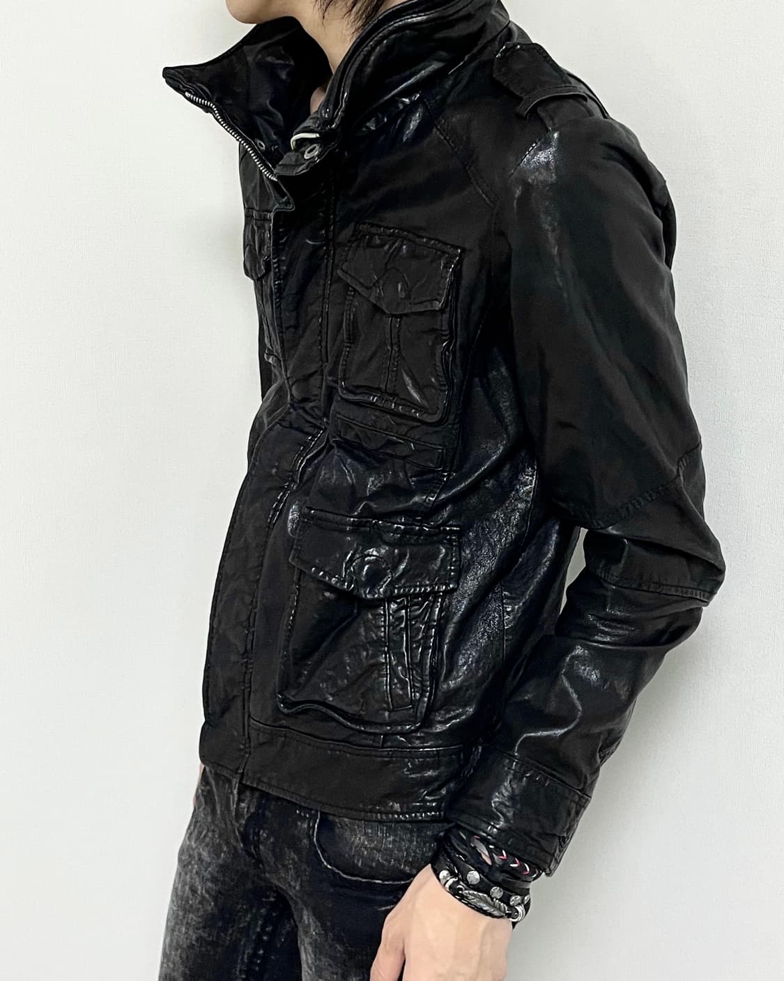 Andew lam skin leather jacket 상품이미지5
