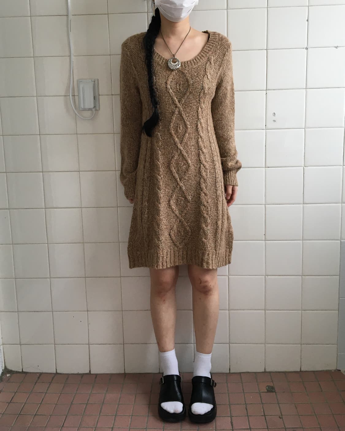 Cable pattern knit onepiece 상품이미지6