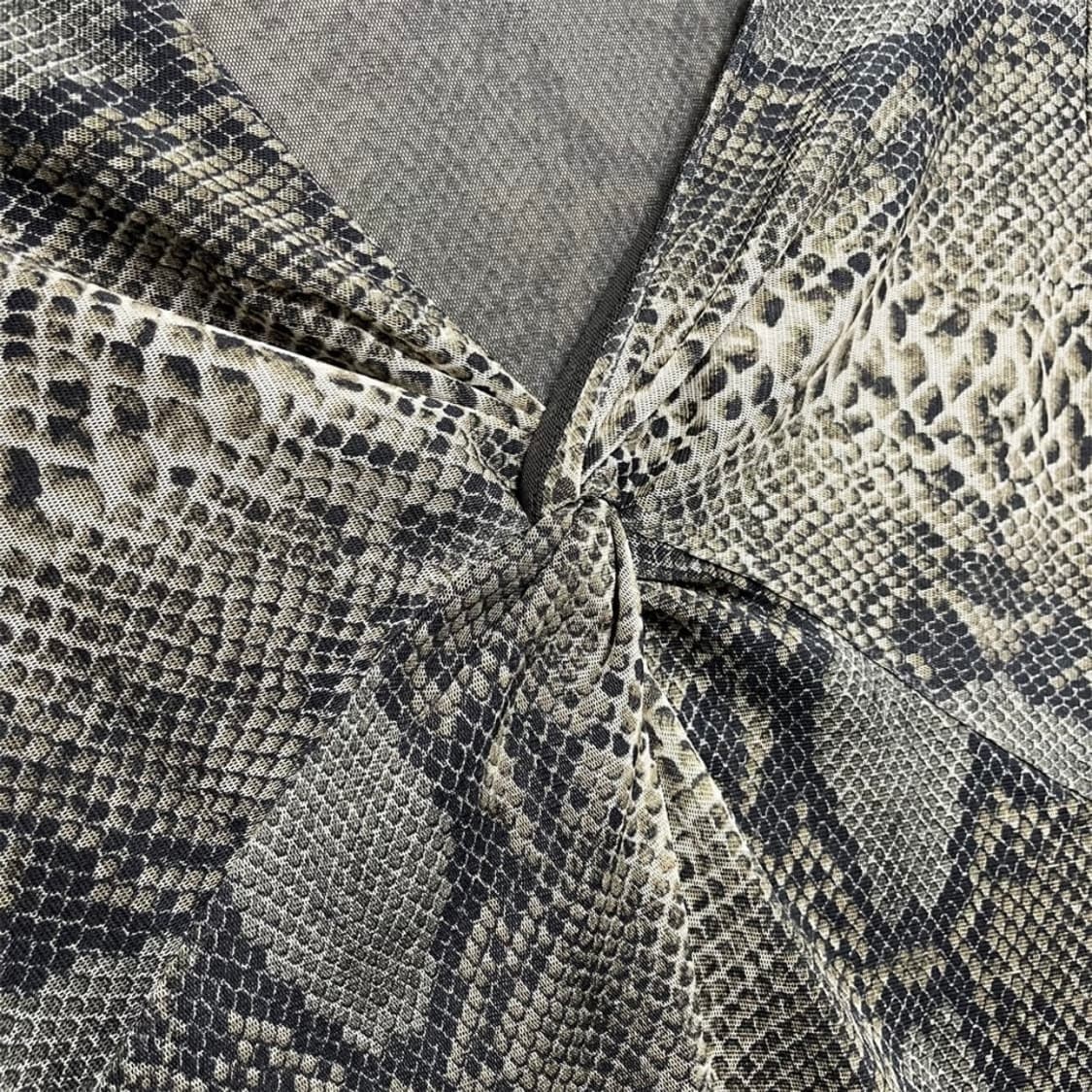 빈티지 미드 플리츠 레오파드 반팔 상품이미지3